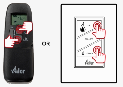 How Do I Adjust Flame Heights In My Valor Gas Fireplace - Gas Fireplace Switch Up Or Down, HD Png Download, Transparent PNG