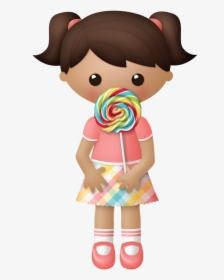 Lo Divertido Del Dulce - Cartoon Girl With Lollipop, HD Png Download, Transparent PNG