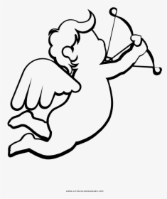 Cupid Coloring Page - Line Art, HD Png Download, Transparent PNG