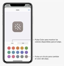 Pantalla De Icono Que Muestra Las Opciones De Color - Change Shortcut Icon Iphone, HD Png Download, Transparent PNG