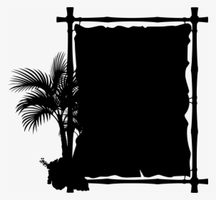 Black And White Tropical Border With Frame, HD Png Download, Transparent PNG