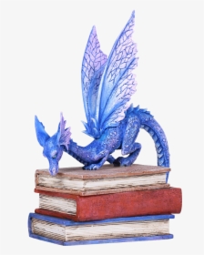 Stack Of Books Dragon Statue - Dragon Reading A Book, HD Png Download, Transparent PNG