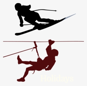 Climbing Mountaineering Clip Art Transprent Png Free - Skiing Clipart Transparent Background Silhouette, Png Download, Transparent PNG