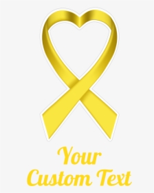 Custom Heart Yellow Ribbon Multi-color Transfer Sticker, HD Png Download, Transparent PNG