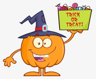 Halloween Pumpkin Holds A Box With Candy Witch Vector - Halloween Candy Corn Cartoon, HD Png Download, Transparent PNG