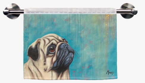 The Pug Ribbed Towel, Depicting A Chocolate Lab, Is - Towel, HD Png Download, Transparent PNG