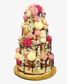 Rustic Chic Wedding Cake With Roses, HD Png Download, Transparent PNG