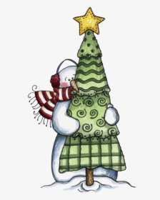 Hugging An Evergreen For - Cartoon Christmas Tree Drawing, HD Png Download, Transparent PNG