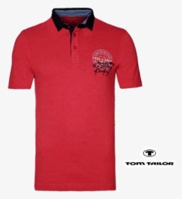 ~tom Tailor Red Polo Tshirt With Logo Print & Black - Polo Shirt, HD Png Download, Transparent PNG