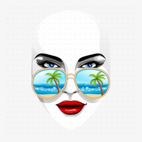 دختر با عینک آفتابی وکتور, HD Png Download, Transparent PNG