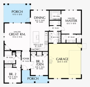 Main Floor Plan Image For Mascord Elm Tree Farm All - Floor Plan, HD Png Download, Transparent PNG
