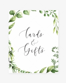 Greenery Party Decor Printable Cards And Gifts Table - Free Printable Baby Shower Sign, HD Png Download, Transparent PNG