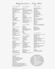 Complete Baby Checklist For The Expectant Mommy There - Things Baby Needs In Alphabetical Order, HD Png Download, Transparent PNG