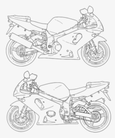 Motorcycle Outline Vector - Motorcycle Outline Drawing, HD Png Download, Transparent PNG