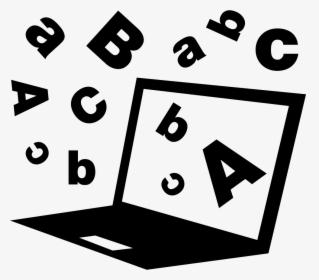 Computer With Floating Letters Signs - Letters Floating Png, Transparent Png, Transparent PNG