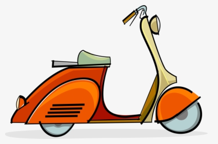 Scooter Motorcycle Cartoon Png, Transparent Png, Transparent PNG