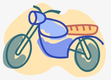 Vector Illustration Of Dirt Bike Motorcycle Or Motorbike - Motorcycle, HD Png Download, Transparent PNG