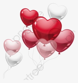 Floating Balloons Red - Happy Birthday Heart Balloons, HD Png Download, Transparent PNG