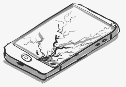 Illustration Of An Iphone With A Broken Screen - Illustration, HD Png Download, Transparent PNG
