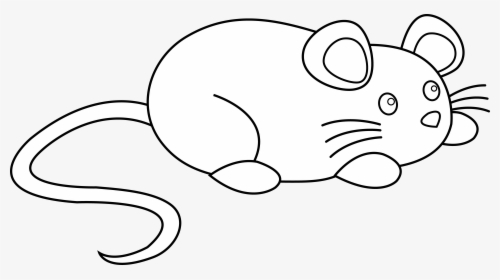 Line Art,coloring Book,snout,tail,black And - Cute Mouse Clipart Easy, HD Png Download, Transparent PNG