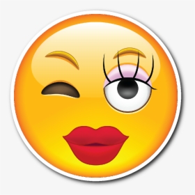 Girly Smiley Face Vinyl - Emoji Girl Sticking Tongue Out, HD Png Download, Transparent PNG