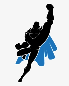 Silhouette Clipart Superhero - Superhero Silhouette No Background, HD Png Download, Transparent PNG