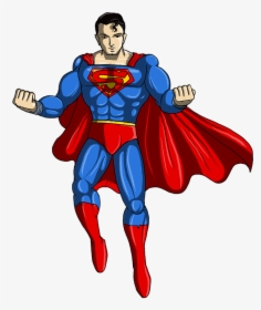 Superhero, Superman, Hero, Male, Strength, Brave - Draw Superman For Kids, HD Png Download, Transparent PNG