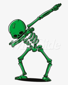 Green Dabbing Skeleton - Cartoon Transparent Cartoon Skeleton, HD Png Download, Transparent PNG