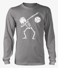 Men’s Dabbing Skeleton Volleyball Long Sleeve T-shirt - Shirt, HD Png Download, Transparent PNG