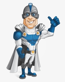 Retired Superhero Cartoon Vector Character Aka Space - Hero Character Cartoon Png, Transparent Png, Transparent PNG
