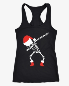 Dabbing Skeleton Skull Santa Christmas T Shirt - Dabbing Green Skeleton On Black, HD Png Download, Transparent PNG