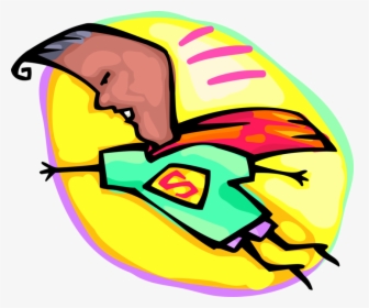 Vector Illustration Of Adolescent Flying With Superhero - Superman Cape, HD Png Download, Transparent PNG