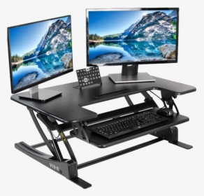 Black Standing Desk Converter 36 - Tabletop Computer, HD Png Download, Transparent PNG