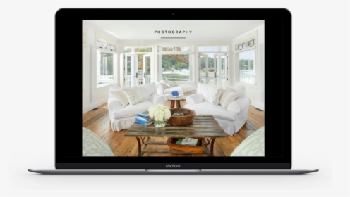 Nick Presentation 6 Macbook Mockup - Transitional Coastal Living Room, HD Png Download, Transparent PNG