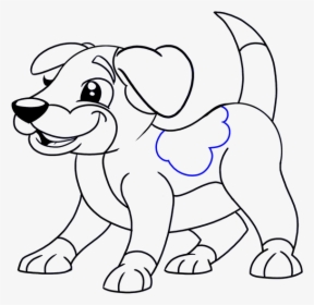 How To Draw A Cartoon Dog Easy Simple Guide Cartoon - Cartoon Dog Drawing Png, Transparent Png, Transparent PNG