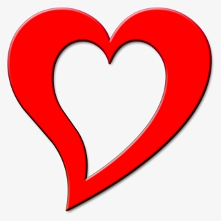 Rojo, Corazón, Contorno, Diseño, El Amor, San Valentín - Contorno De Corazon Png, Transparent Png, Transparent PNG
