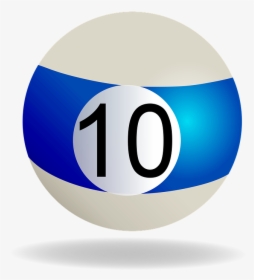Billiard, Billiard Ball Blue Striped, 10, Pool, Ball - Bola 10 Png, Transparent Png, Transparent PNG