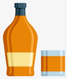 Whisky Rum Wine Distilled Beverage Liqueur - Glass Bottle, HD Png Download, Transparent PNG