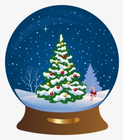 Clipart Beach Christmas Tree - Christmas Clipart Snow Globe, HD Png Download, Transparent PNG