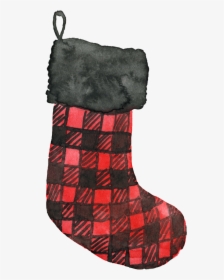 Hand Painted Plaid Christmas Socks Png Transparent - Sock, Png Download, Transparent PNG