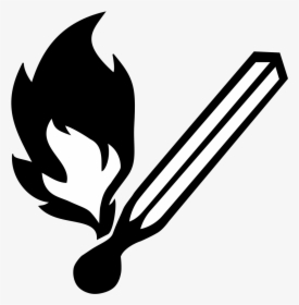 Burning Matchstick Pictogram - Pictogram Verboden Open Vuur, HD Png Download, Transparent PNG
