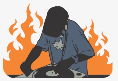 Deejay, Fire, Orange, Record, Burning, Tshirt, Hip - Hip Hop Dj Rap, HD Png Download, Transparent PNG