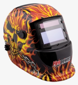 Firepower Skull & Fire Auto-darkening Welding Helmet - Motorcycle Helmet, HD Png Download, Transparent PNG