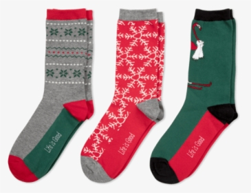 3-pack Women S Holiday Crew Socks - Sock, HD Png Download, Transparent PNG