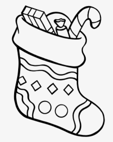 Christmas Stocking Coloring Pages - Coloring Stocking Christmas, HD Png Download, Transparent PNG