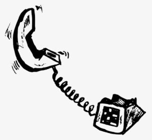 Old, Phone, Outline, Cartoon, Telephone, Free, Style - Phone With Cord Cartoon, HD Png Download, Transparent PNG