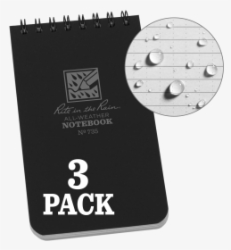 Waterproof Paper Spiral Notebook Outdoor Rainproof - Write In The Rain Notebook Black, HD Png Download, Transparent PNG