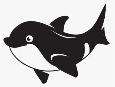 Dolphin Silhouette Cartoon Style - Dolphin Cartoon, HD Png Download, Transparent PNG