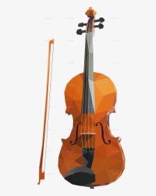 Violin, Music Instruments Low Poly Art Kiti Profile - Low Poly Violin, HD Png Download, Transparent PNG