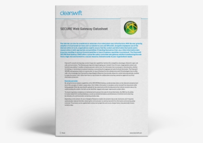 Clearswift Swg Datasheet - Brochure, HD Png Download, Transparent PNG